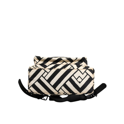 Dolce & Gabbana Black White Nylon Leather Travel Back Pack Bag Dolce & Gabbana