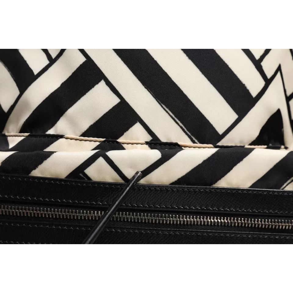 Dolce & Gabbana Black White Nylon Leather Travel Back Pack Bag Dolce & Gabbana