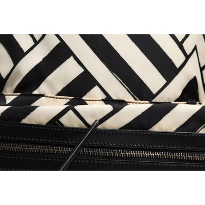 Dolce & Gabbana Black White Nylon Leather Travel Back Pack Bag Dolce & Gabbana