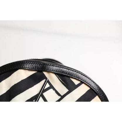 Dolce & Gabbana Black White Nylon Leather Travel Back Pack Bag Dolce & Gabbana