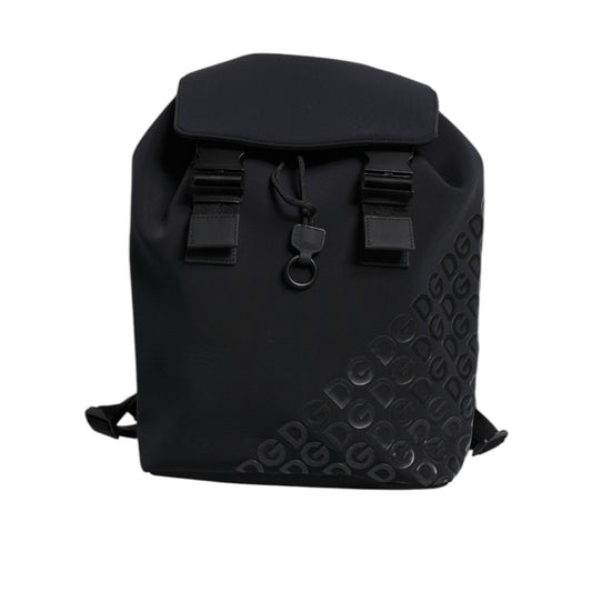 Dolce & Gabbana Black Neoprene Nylon DG Logo School Backpack Bag