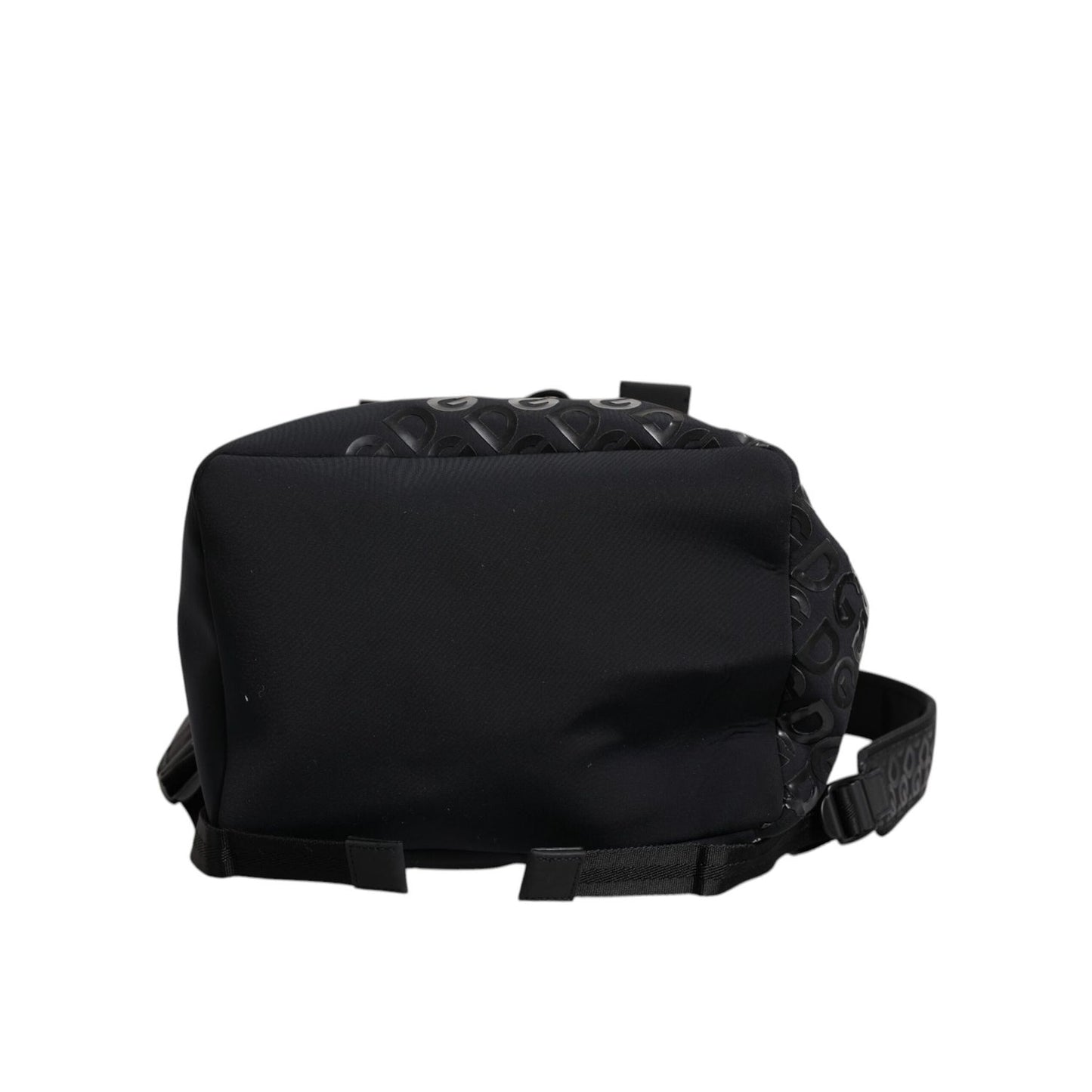 Dolce & Gabbana Black Neoprene Nylon DG Logo School Backpack Bag