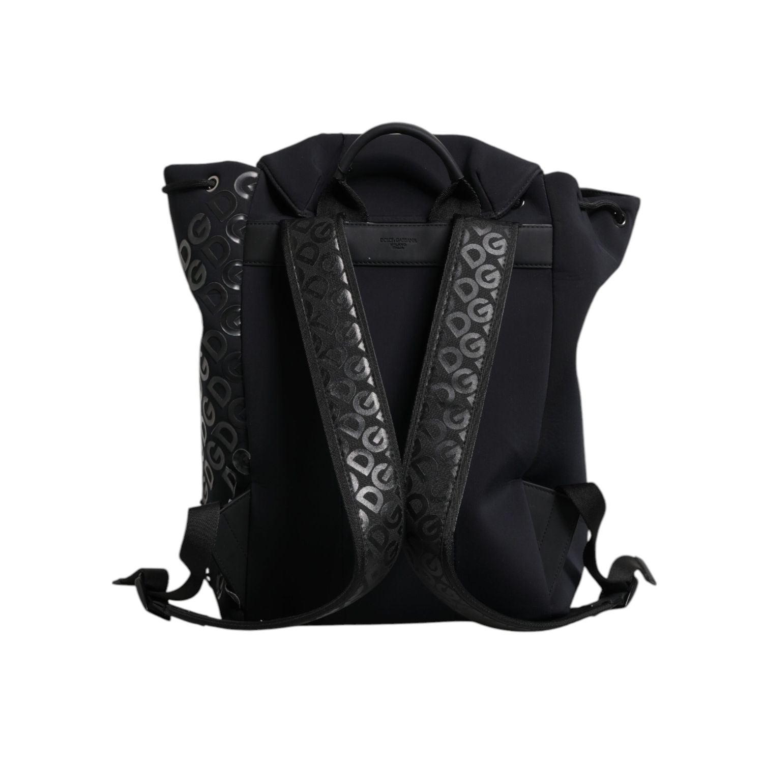 Dolce & Gabbana Black Neoprene Nylon DG Logo School Backpack Bag
