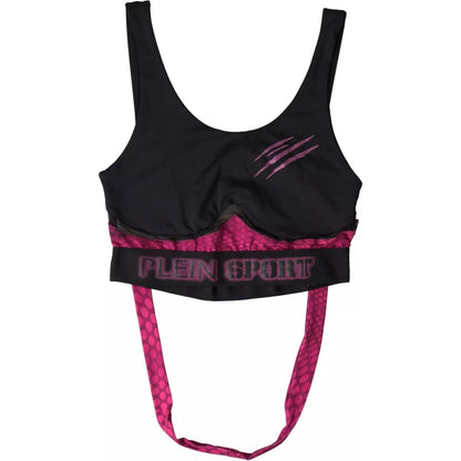 Plein Sport Black Fuchsia Logo Athlete Hannah Bra Underwear Plein Sport