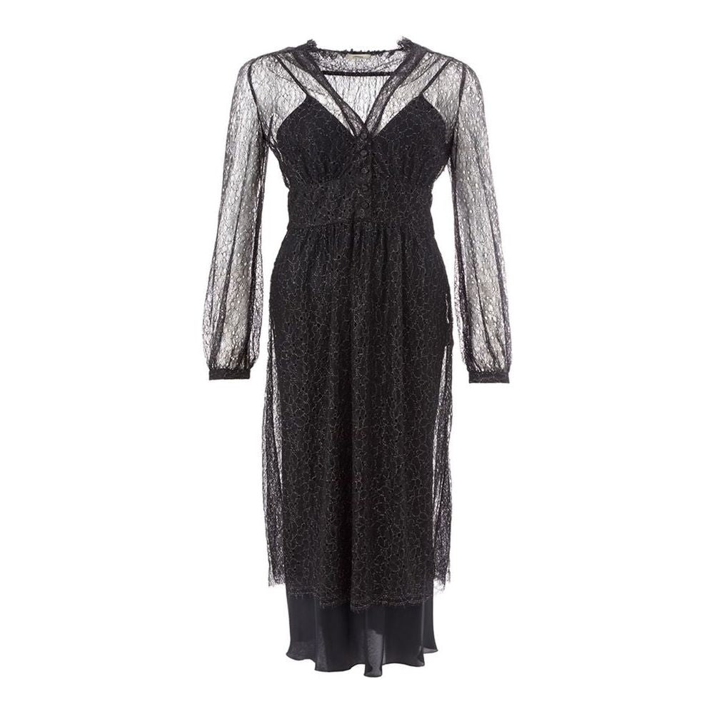 Lardini Black Nylon Casual Dress
