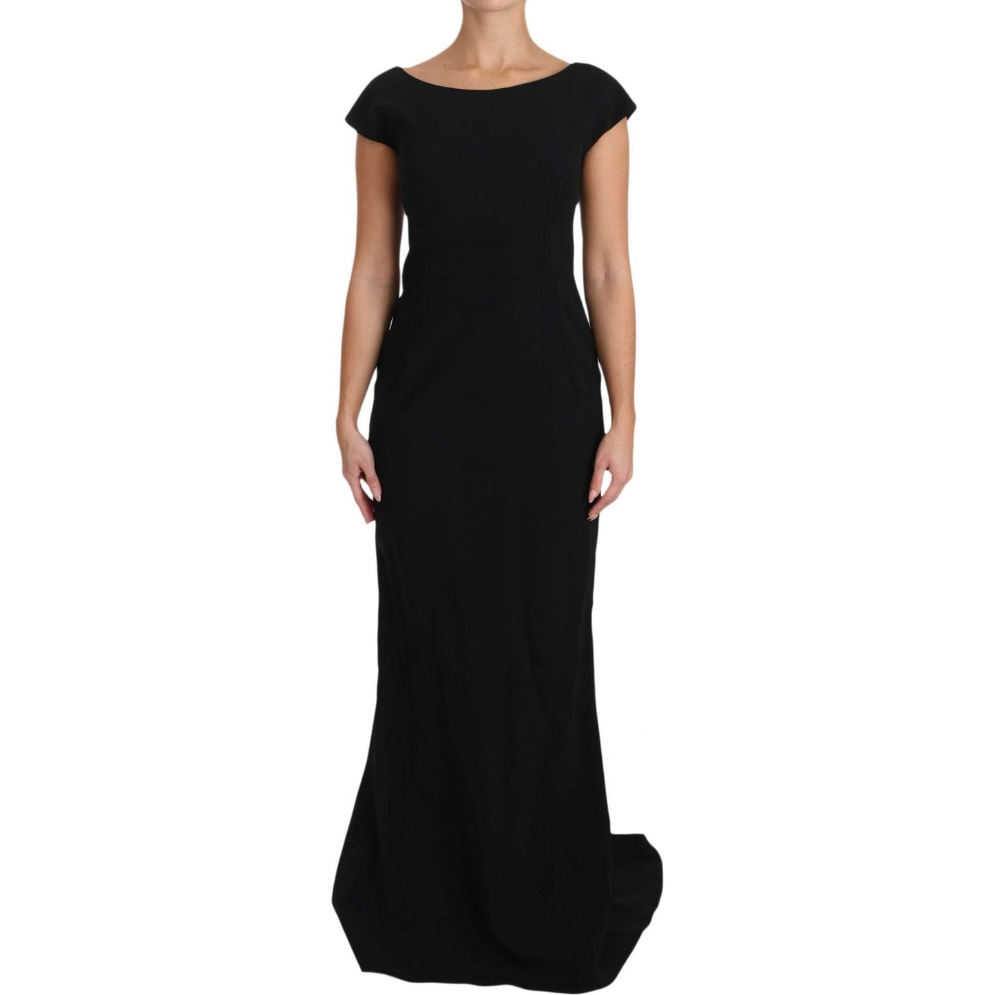 Dolce & Gabbana Black Stretch Fit Flare Gown Maxi