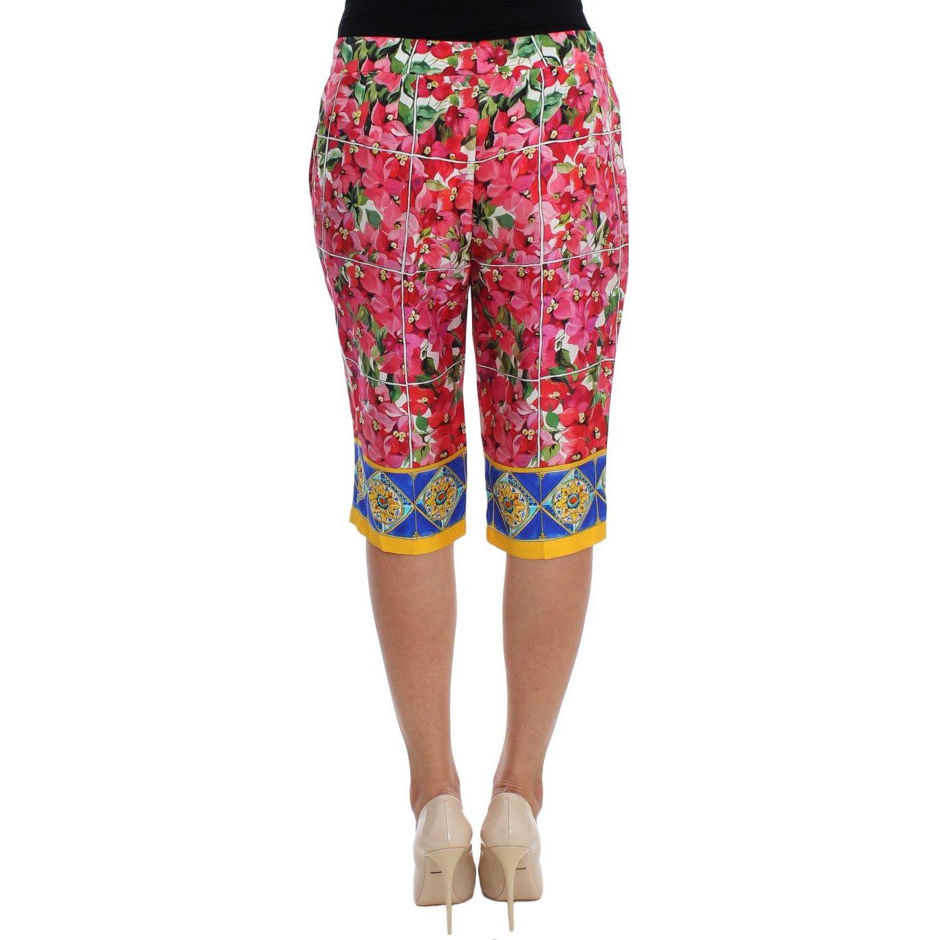 Dolce & Gabbana Multicolor Floral Knee Capris Shorts Pants