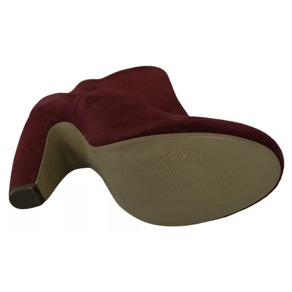 Steve Madden Maroon Blush Velvet Suede Penelope Ankle Boots Shoes Steve Madden