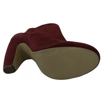 Steve Madden Maroon Blush Velvet Suede Penelope Ankle Boots Shoes Steve Madden