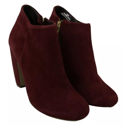 Steve Madden Maroon Blush Velvet Suede Penelope Ankle Boots Shoes Steve Madden