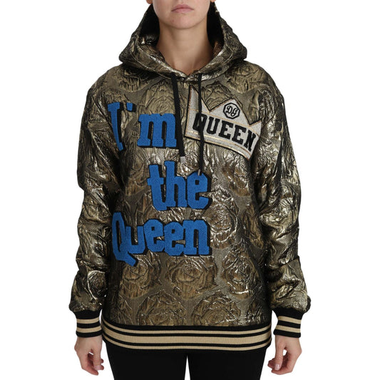 Dolce & Gabbana Im The Queen Jaquard Gold Sweatshirt Hoodie Dolce & Gabbana
