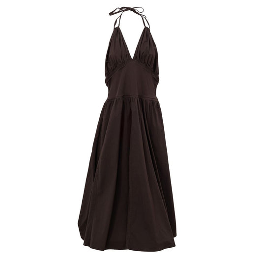 Bottega Veneta Brown Cotton Long Dress Bottega Veneta