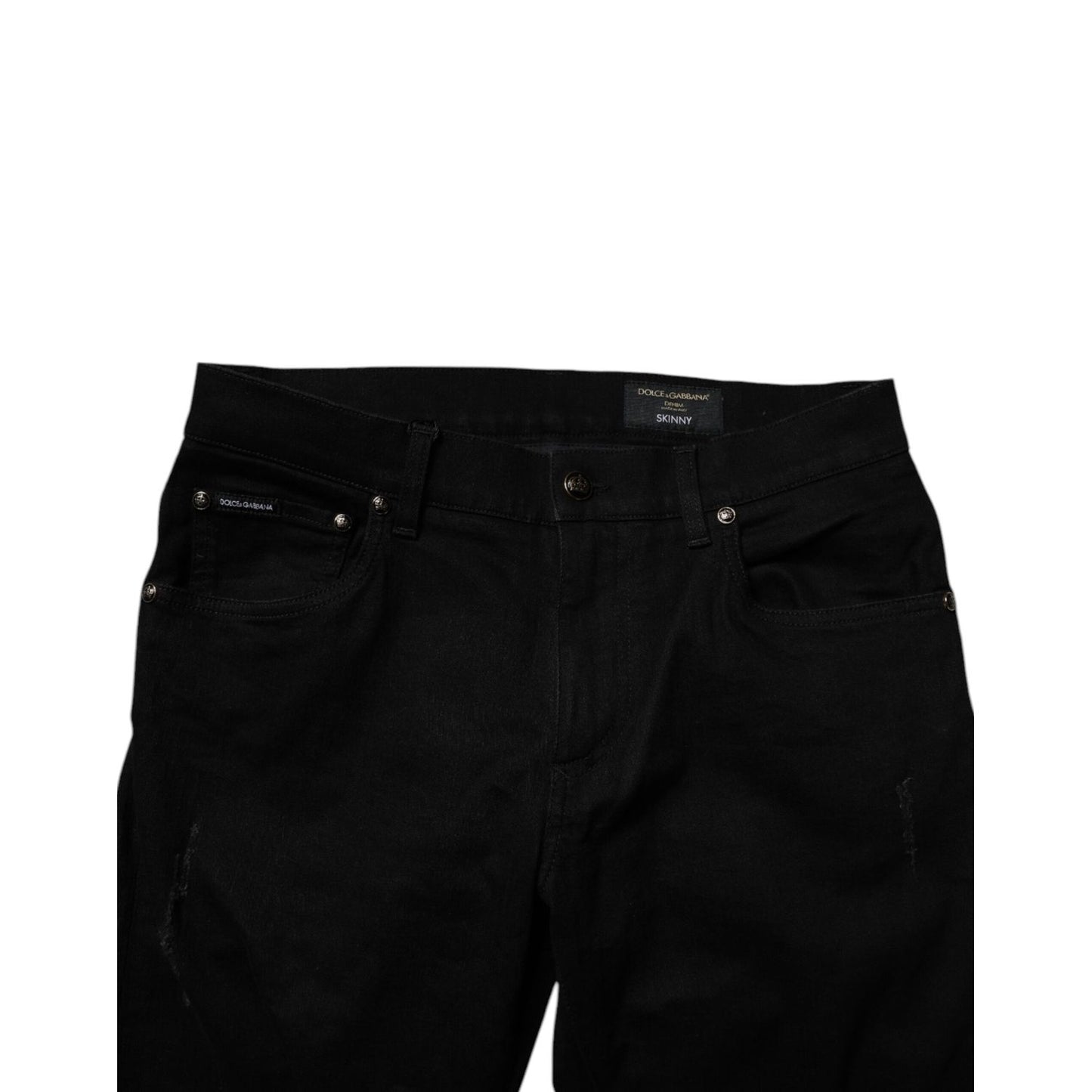 Dolce & Gabbana Black Cotton Stretch Skinny Men Denim Jeans