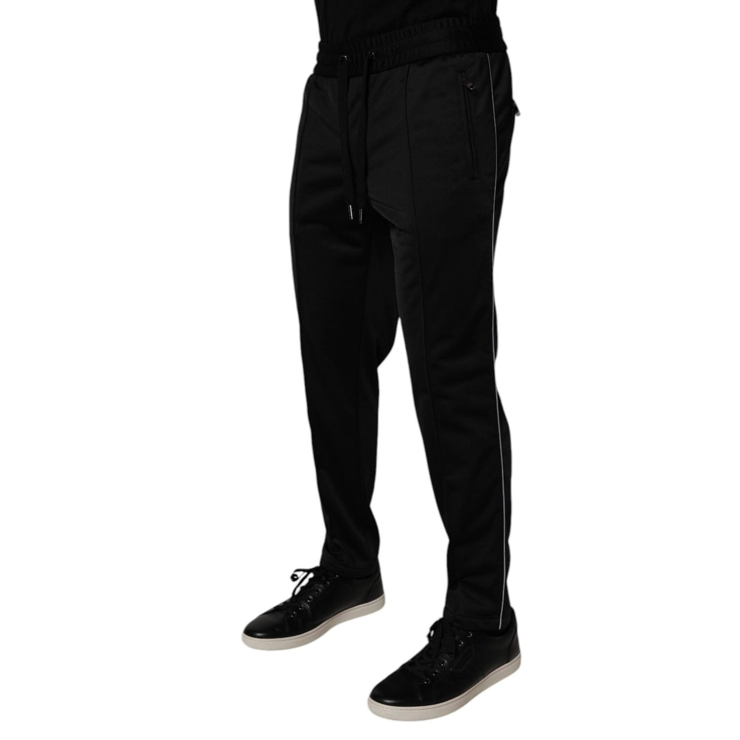 Dolce & Gabbana Black Polyester Men Jogger Sweatpants Pants PAN76000-48