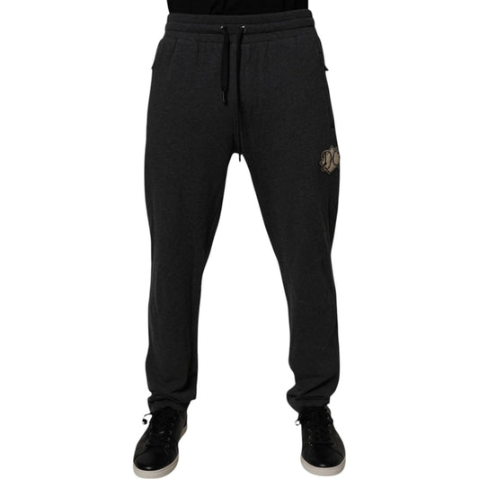 Dolce & Gabbana Dark Gray Logo Cotton Jogger Sweatpants Pants PAN76009-52