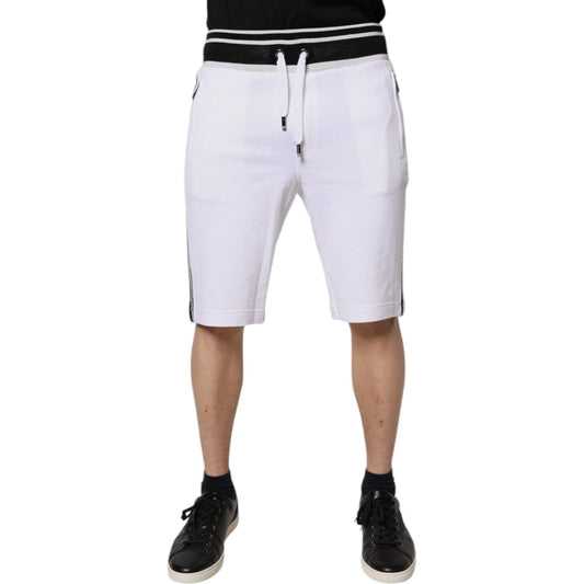 Dolce & Gabbana White King Cotton Bermuda Sweatshorts Shorts PAN75725-44