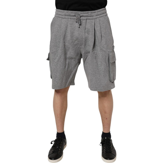 Dolce & Gabbana Gray Cotton Cargo Bermuda Sweatshorts Shorts PAN76050-48