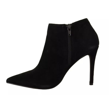 Steve Madden Black Suede Leather Stiletto Heels Boots Shoes Steve Madden