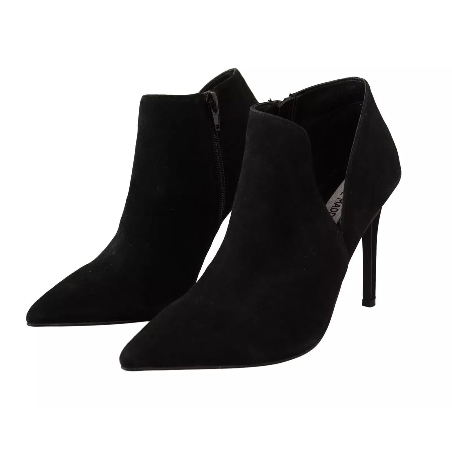 Steve Madden Black Suede Leather Stiletto Heels Boots Shoes Steve Madden