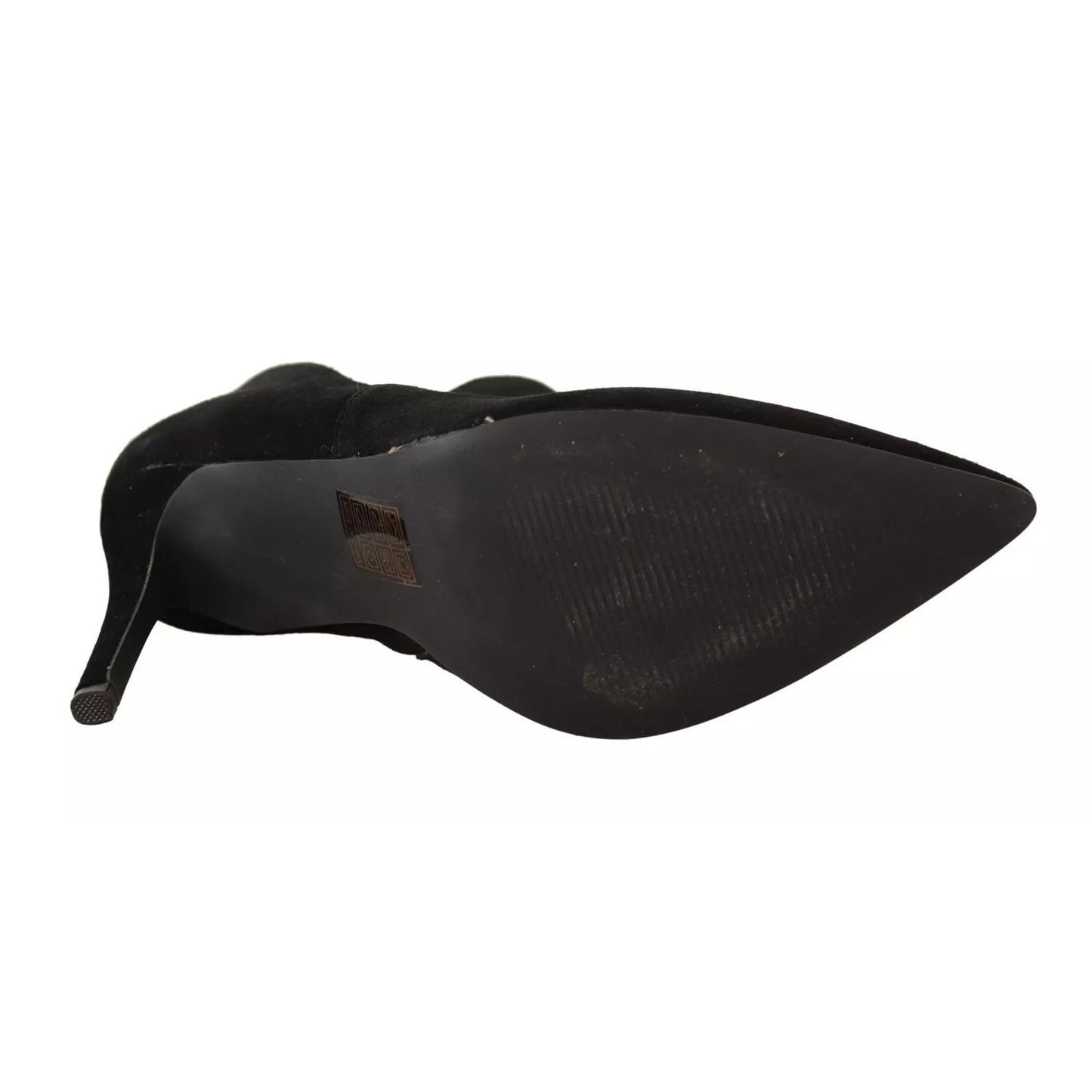 Steve Madden Black Suede Leather Stiletto Heels Boots Shoes Steve Madden