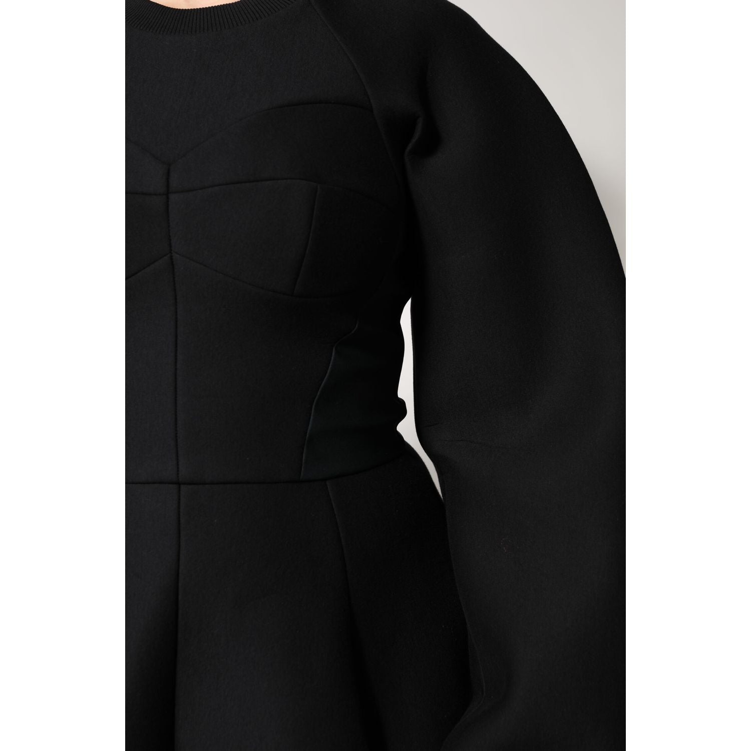 Dolce & Gabbana Black Cotton Long Sleeves A-line Mini Dress