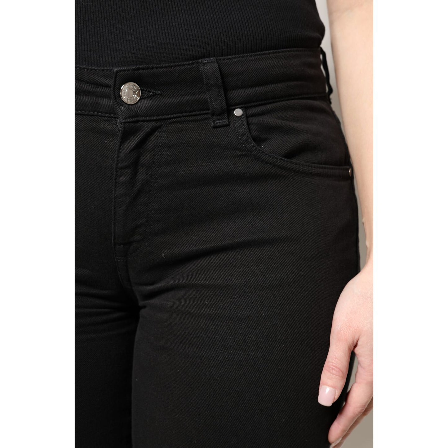 Dolce & Gabbana Black Cotton High Waist Skinny Denim Jeans