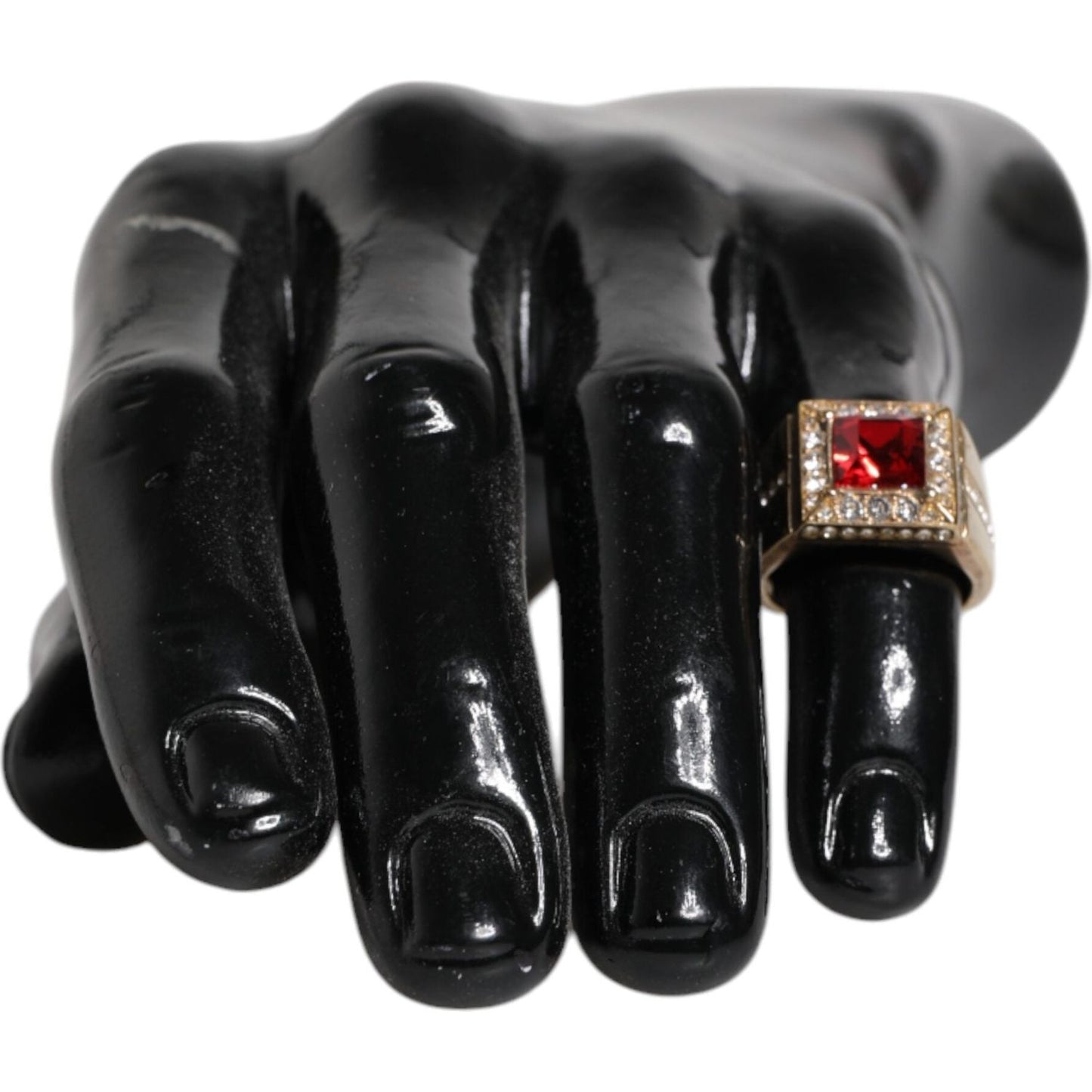Dolce & Gabbana Gold Tone Sterling Silver 925 Crystals Ring SMY10469-58