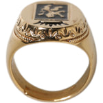 Dolce & Gabbana Gold Tone Engraved Logo Two Color Jewelry Ring SMY10472-S