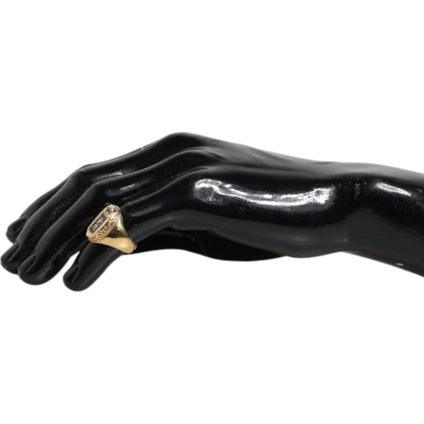 Dolce & Gabbana Gold Tone Engraved Logo Two Color Jewelry Ring SMY10472-S