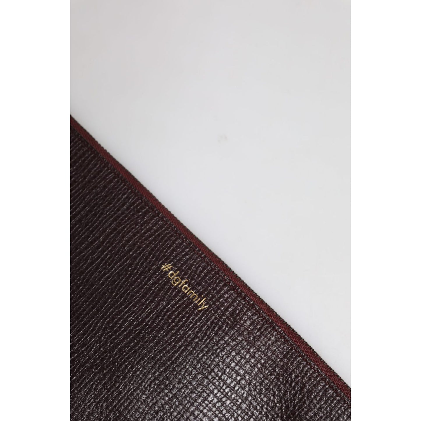 Dolce & Gabbana Brown Leather #DGFAMILY Embellished Men Clutch Pouch Bag Dolce & Gabbana