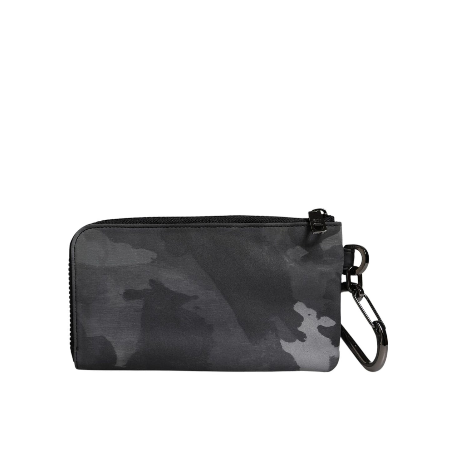 Dolce & Gabbana Black Gray Camouflage Logo Plaque Keyring Pouch Bag Dolce & Gabbana