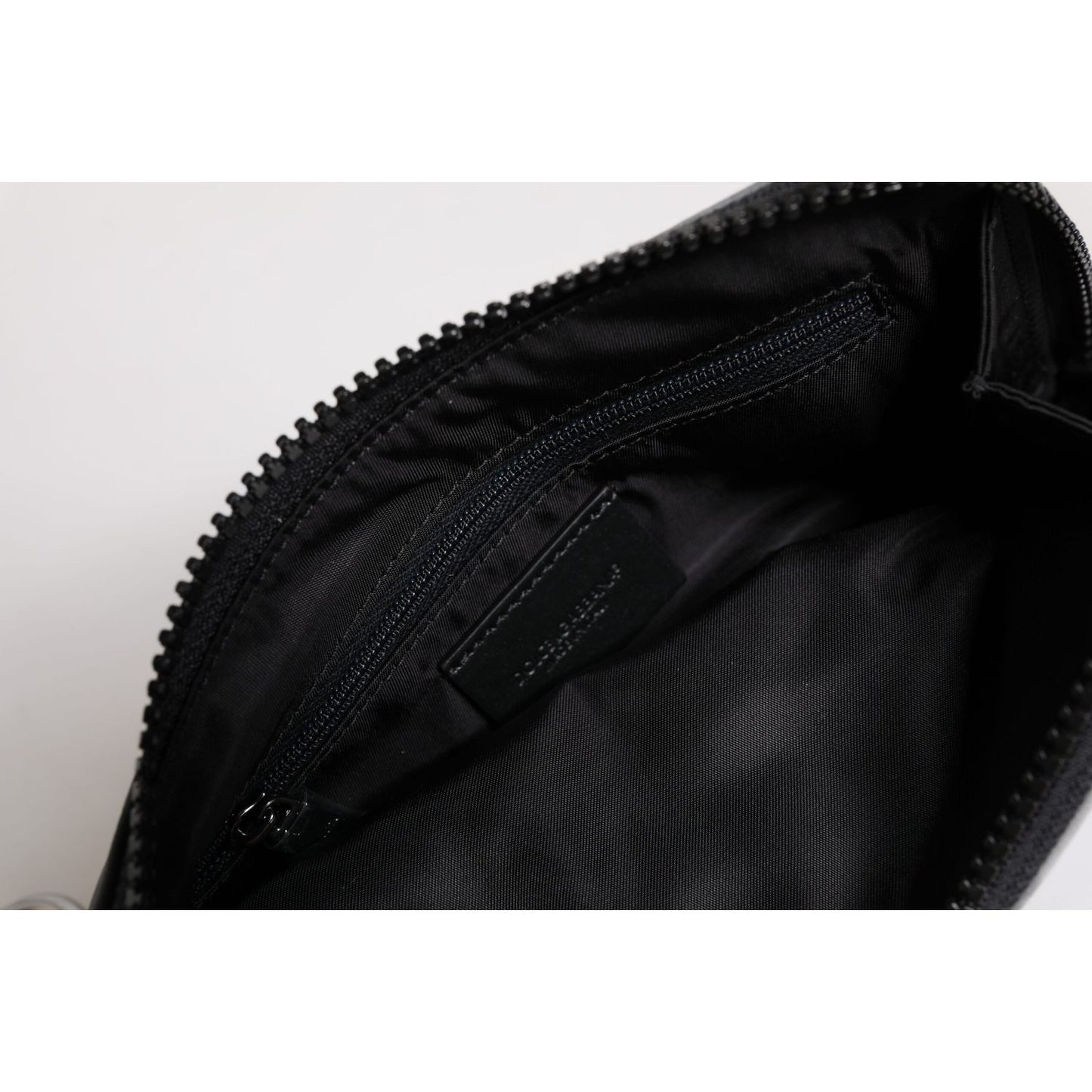 Dolce & Gabbana Black Gray Camouflage Logo Plaque Keyring Pouch Bag Dolce & Gabbana