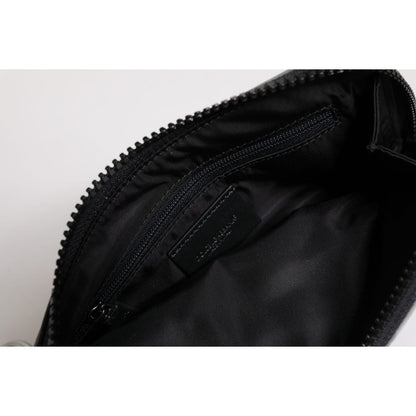 Dolce & Gabbana Black Gray Camouflage Logo Plaque Keyring Pouch Bag Dolce & Gabbana