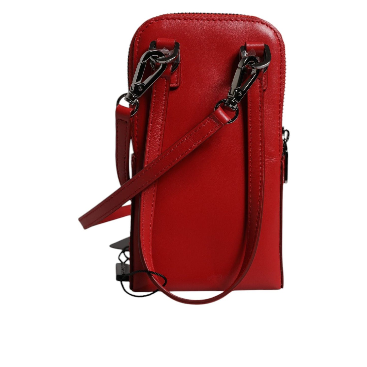 Dolce & Gabbana Red Leather Purse Phone Sling Crossbody Neck Strap Bag Dolce & Gabbana