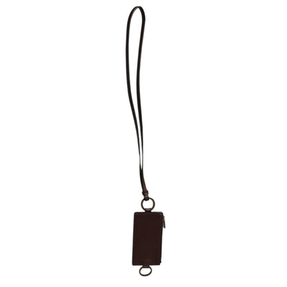 Dolce & Gabbana Brown Calf Leather Lanyard Logo Card Holder Wallet Dolce & Gabbana