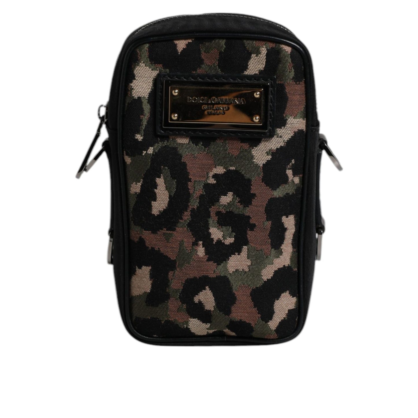 Dolce & Gabbana Multicolor Leopard Jacquard Logo Plaque Neck Strap Bag Dolce & Gabbana