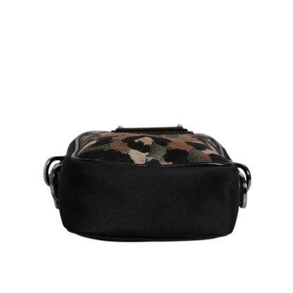 Dolce & Gabbana Multicolor Leopard Jacquard Logo Plaque Neck Strap Bag Dolce & Gabbana