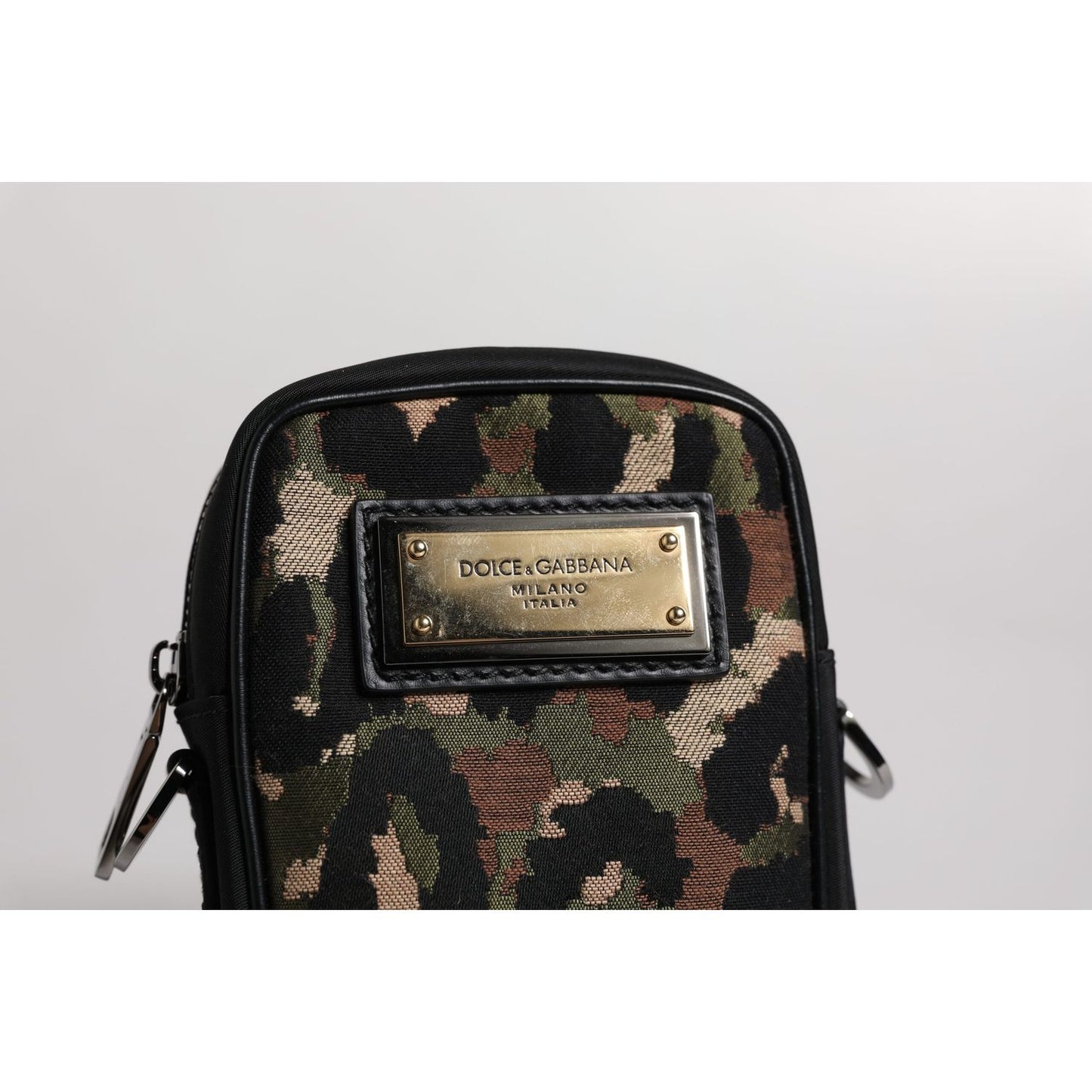 Dolce & Gabbana Multicolor Leopard Jacquard Logo Plaque Neck Strap Bag Dolce & Gabbana