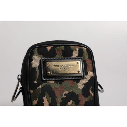 Dolce & Gabbana Multicolor Leopard Jacquard Logo Plaque Neck Strap Bag Dolce & Gabbana