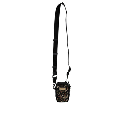 Dolce & Gabbana Multicolor Leopard Jacquard Logo Plaque Neck Strap Bag Dolce & Gabbana