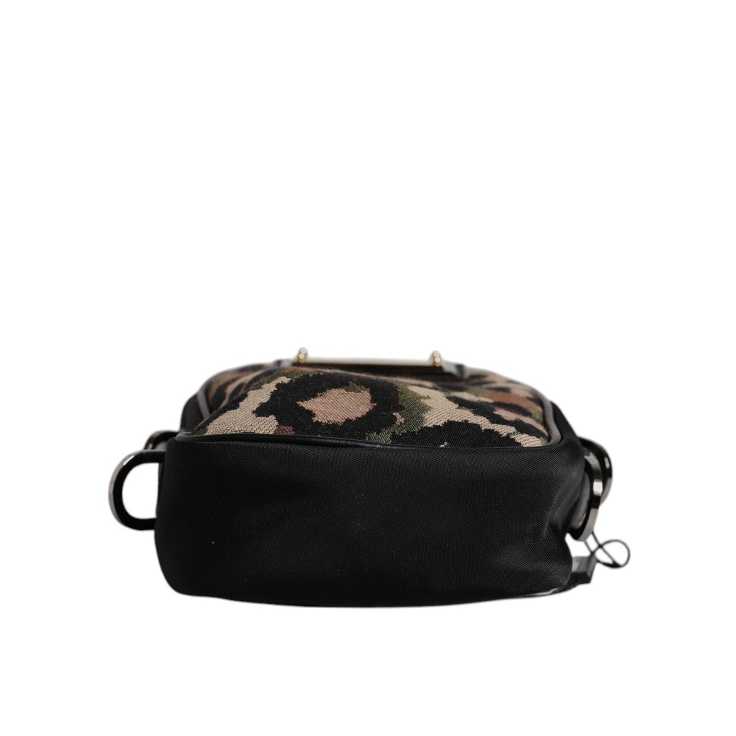 Dolce & Gabbana Multicolor Leopard Jacquard Logo Plaque Neck Strap Bag Dolce & Gabbana