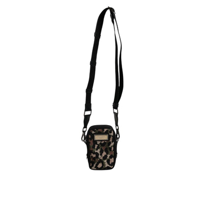 Dolce & Gabbana Multicolor Leopard Jacquard Logo Plaque Neck Strap Bag Dolce & Gabbana