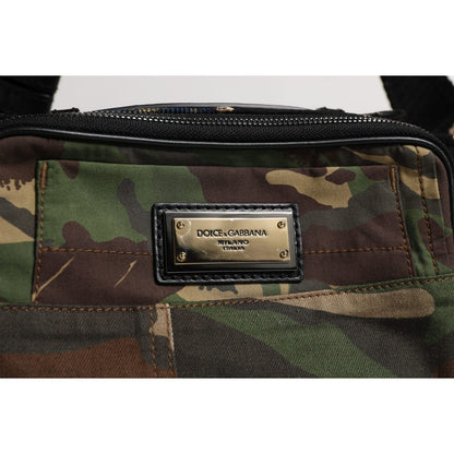 Dolce & Gabbana Multicolor Camouflage Patchwork Logo Waist Fanny Pack Bag Dolce & Gabbana