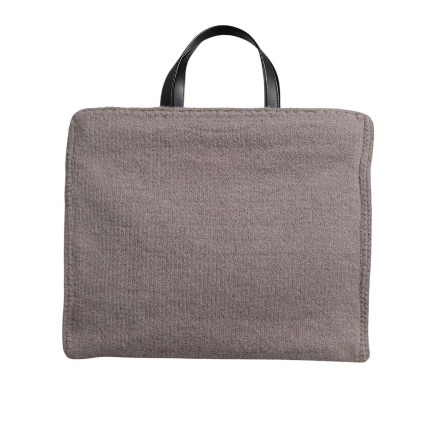 Dolce & Gabbana Grey Alpaca Wool Logo Plaque Tote Shoulder Bag Dolce & Gabbana