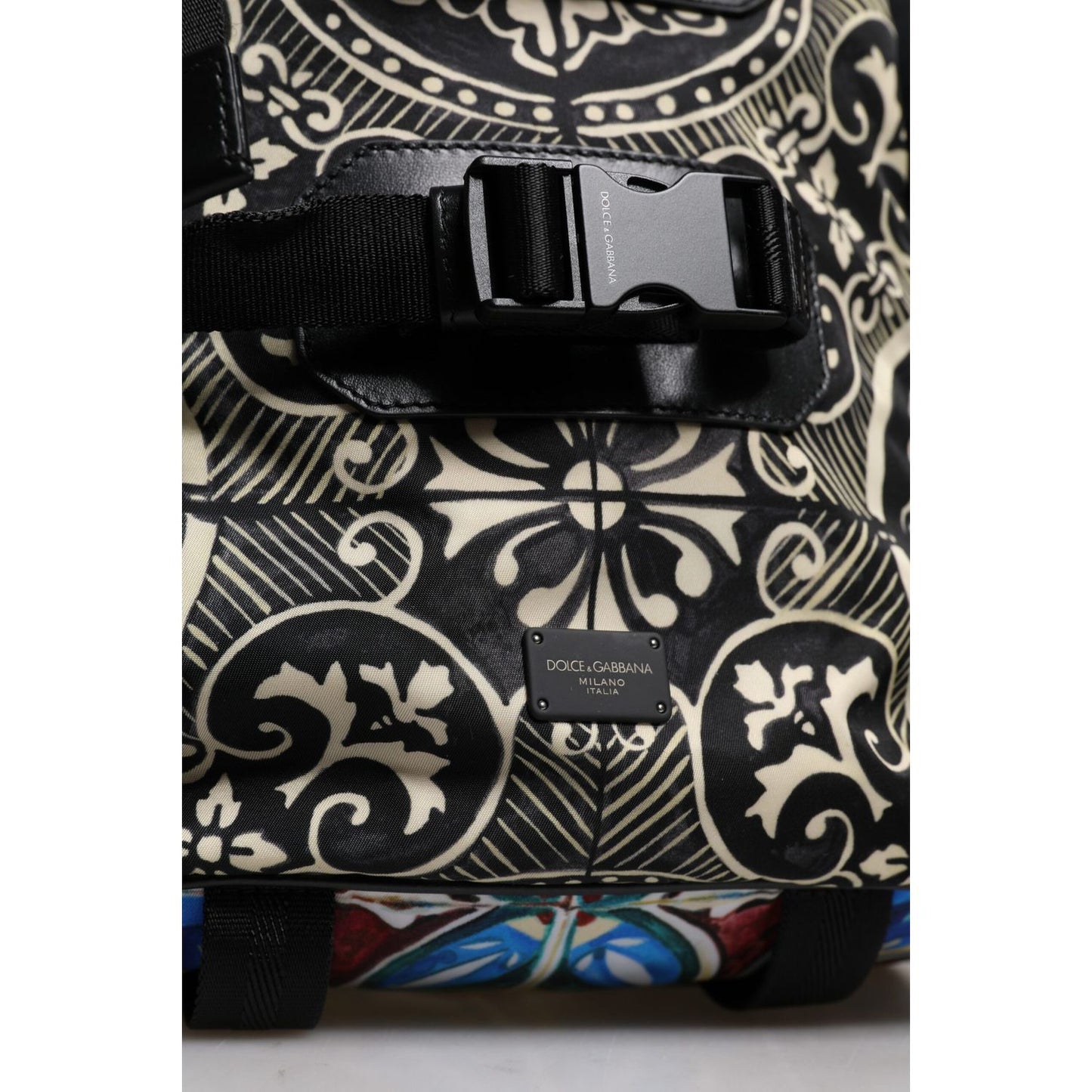 Dolce & Gabbana Multicolor Maiolica Print Nylon Backpack Bag Dolce & Gabbana