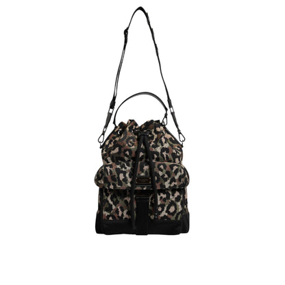 Dolce & Gabbana Multicolor Leopard Cotton Shoulder Bucket Bag Dolce & Gabbana