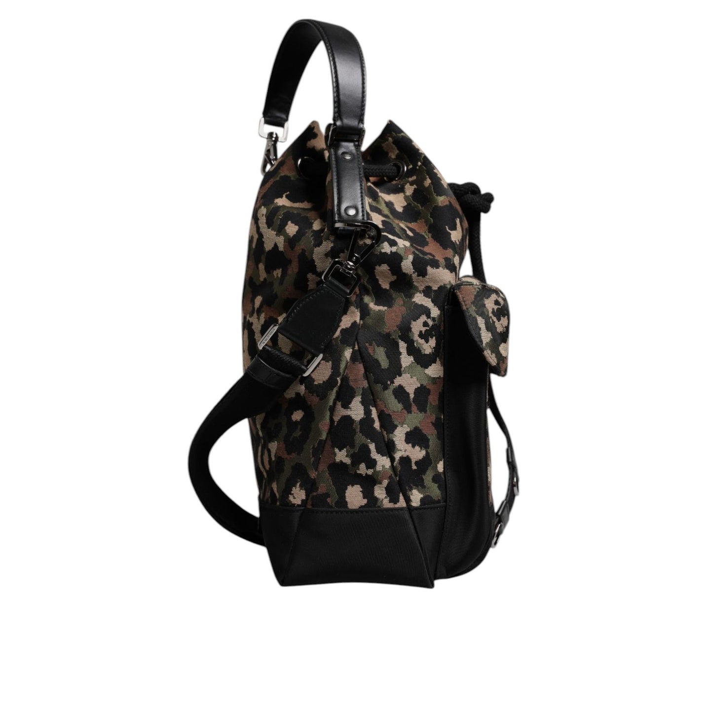Dolce & Gabbana Multicolor Leopard Cotton Shoulder Bucket Bag Dolce & Gabbana