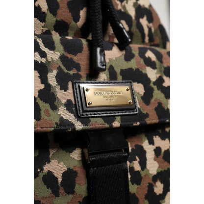Dolce & Gabbana Multicolor Leopard Cotton Shoulder Bucket Bag Dolce & Gabbana