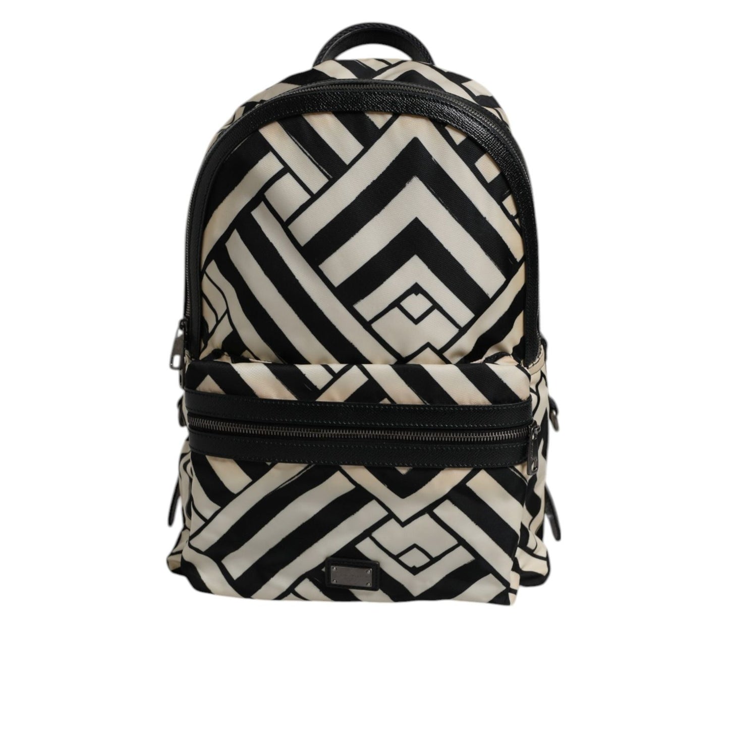 Dolce & Gabbana Black White Nylon Leather Travel Back Pack Bag Dolce & Gabbana