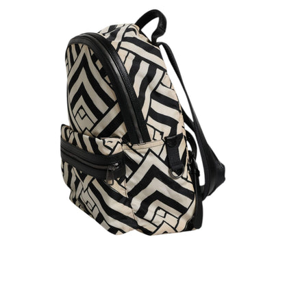 Dolce & Gabbana Black White Nylon Leather Travel Back Pack Bag Dolce & Gabbana